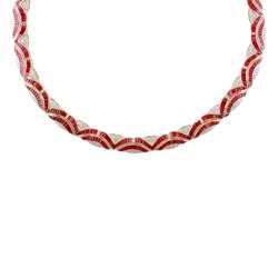 N0003 18KT Ruby and Diamond Necklace