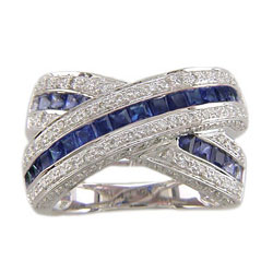 L0080 18KW Sapphire and Diamond Ring