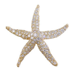 P0091 18KT Diamond Starfish Brooch/Pendant