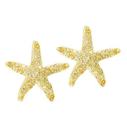E0109 18KT Yellow Sapphire Starfish Earrings