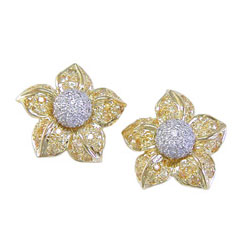 E0112 18KT Yellow Sapphire & Diamond Earrings