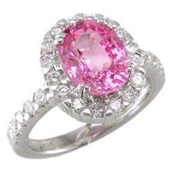 L1137 18KW Pink Sapphire & Diamond Ring
