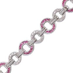 B1151 18KW Pink Sapphire & Diamond Bracelet