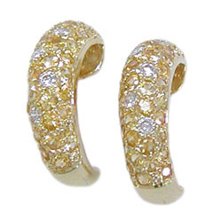 E0121 18KT Yellow Sapphire and Diamond Earrings