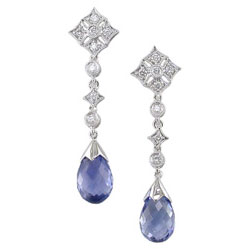 E1251 18KW Sapphire and Diamond Earrings