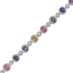 B1273 18KW Assorted Sapphire & Diamond Bracelet