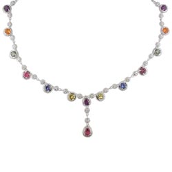 N1273 Sapphire and Diamond Necklace