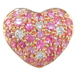 P0143 18KR Pink Sapphire & Diamond Pendant