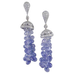 E1432 18KW Sapphire and Diamond Earrings