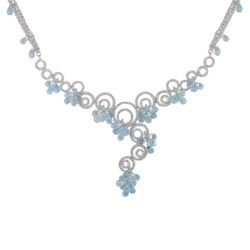 N1451 18KW Topaz and Diamond Necklace