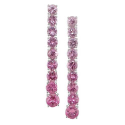 E1542 18KW Pink Sapphire Earrings