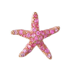 P0164 18KR Pink Sapphire Starfish Pendant