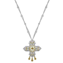 N1761 18KT/KW Yellow Sapphire and Diamond Necklace