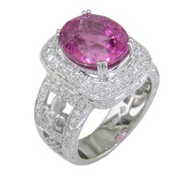 L1813 18KW Lavender Tourmaline & Diamond Ring