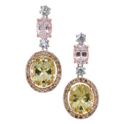 E1852 18KW Assorted Semi-Precious, Sapphire, & Diamond Earrings