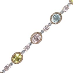 B1852 18K Assorted Semi-Precious, Sapphire & Diamond Bracelet