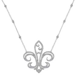 N1863 18KW Diamond Fleur De Lis Necklace