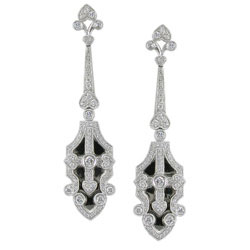 E1884 18KT Diamond Cross Earrings