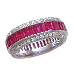 L0202 18KW Ruby and Diamond Eternity Band