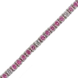 B2075 18KW Pink & White Sapphire Bracelet