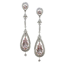E2206 18KR Morganite & Diamond Earrings