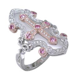 L2268 18KW/KP Pink Sapphire & Diamond Ring