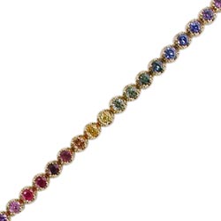 B2270 18KT Rainbow Sapphire Tennis Bracelet