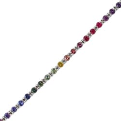 B2271 18KW Rainbow Sapphire Tennis Bracelet