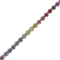 B2272 18KW Rainbow Sapphire Tennis Bracelet