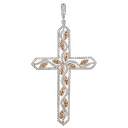 P2349 18KR Diamond Cross Pendant