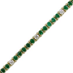 B2373 18KT Emerald & Diamond Bracelet