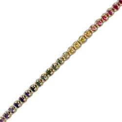 B2416 18KT Rainbow Sapphire Tennis Bracelet