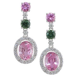 E2439 18KW Assorted Sapphire & Diamond Earrings