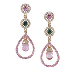 E2472 18KR Assorted Sapphire & Diamond Earrings