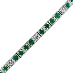 B2537 18KW Emerald & Diamond Bracelet