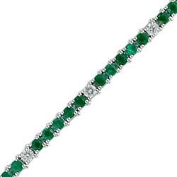 B2538 18KW Emerald & Diamond Bracelet