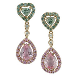 E2548 18KR Assorted Sapphire & Diamond Earrings