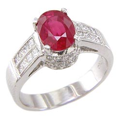 L0268 18KW Ruby and Diamond Ring