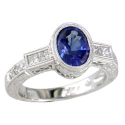 L0269 18KW Sapphire and Diamond Ring