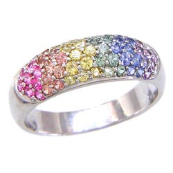 L0300 18KW Fancy Sapphire Ring
