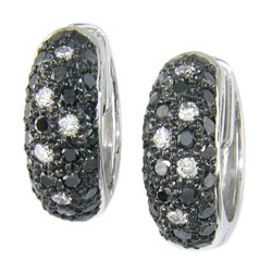 E0460 18KW Black and White Diamond Earrings