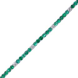 B0529 18KW Emerald & Diamond Bracelet