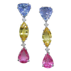 E0717 18KW Assorted Sapphire and Diamond Earrings