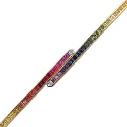 B0735 18KT Rainbow Sapphire Bracelet