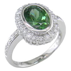 L0991 18KW Zircon & Diamond Ring